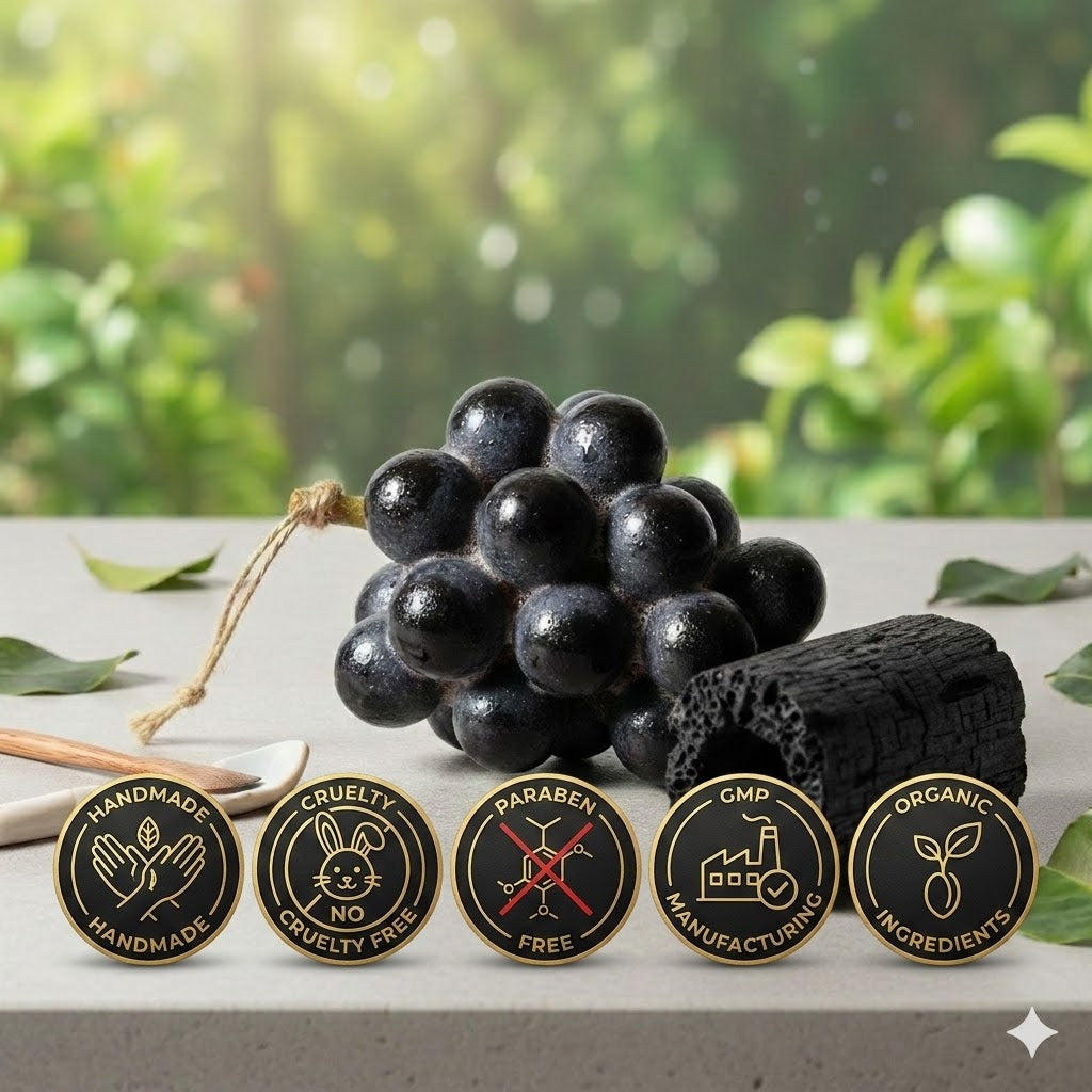Charcoal Grape Shape Soap