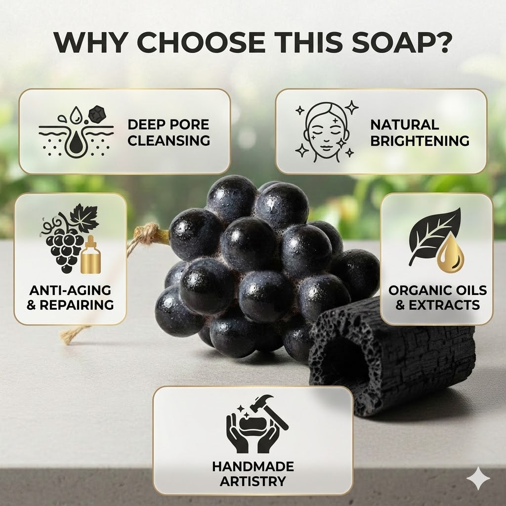 Charcoal Grape Shape Soap
